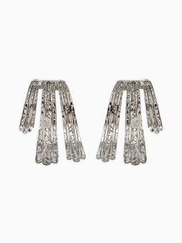 Серьги металл Трио объёмные, цвет серебро - Qf фото 3