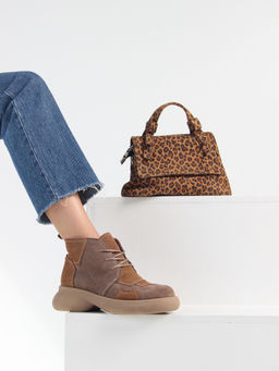 Ботинки 305.927ka. светло коричневый капучино замша/Байка