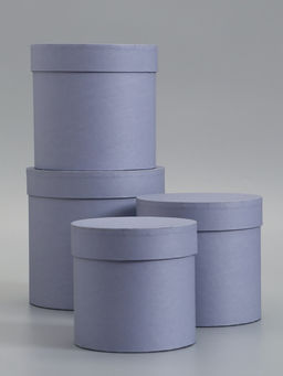 Набор шляпных коробок  4 в 1 "Графит" 18 × 18 ‒14 × 14 см