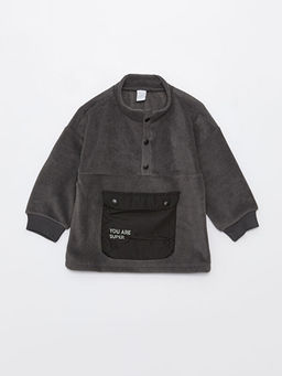 Dik Yaka Uzun Kollu Polar Erkek Bebek Sweatshirt