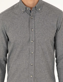 Gri Slim Fit Uzun Kollu G_mlek
