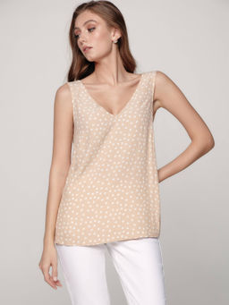 CONTE Блузка свободного кроя в горошек LBL 1177 beige-white
