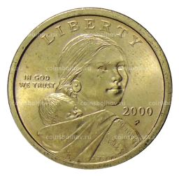 1 доллар 2000 года P США Сакагавея  Парящий Орел