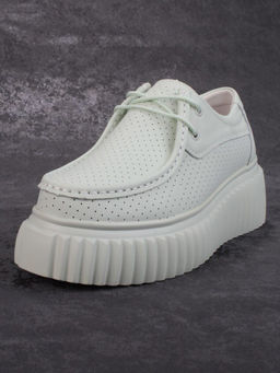 03-PDA169-4 GREEN Полуботинки женские (натуральная кожа)