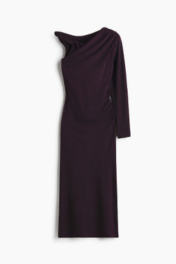 Vestido drapeado de un hombro
