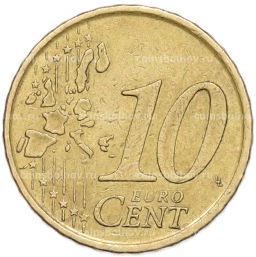 Монета 10 евроцентов 2002 года Испания