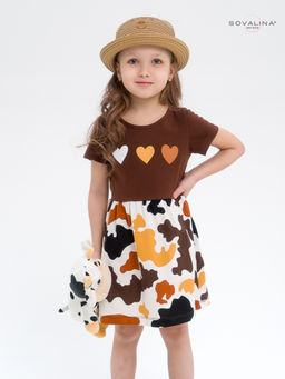 Платье Лето шоколад-муму сердечки LE - Sovalina фото 3