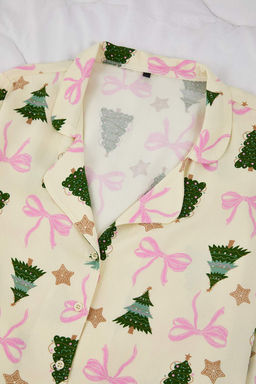 Ekru Y?lbas? Belmando Dokuma Pijama Tak?m? THMAW26PT00060 - Trendyolmilla фото 6