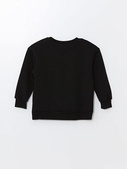 Bisiklet Yaka Bask?l? Uzun Kollu K?z ?ocuk Sweatshirt - Waikiki фото 3