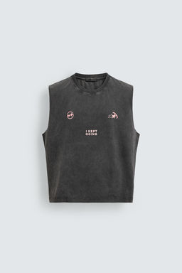 CAMISETA TANK LAVADA ESTAMPADOS / Antracita oscuro