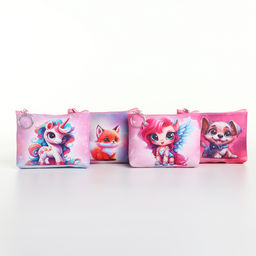 Цена за 3 шт. Кошелёк монетница детская на молнии «Выбражулька», МИКС