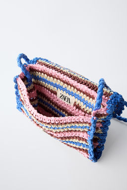 RAFFIA-EFFECT CROSSBODY BAG