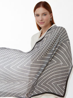 Большой, мягкий, тонкий и очень нежный двусторонний палантин с рисунком - Tantino фото 8