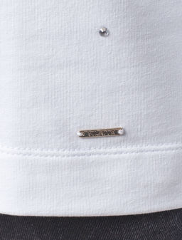 VILATTE / Свитшот со стразами из футера с эластаном  фото 4