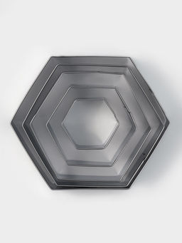 Формы печенья Доляна Шестиугольник, набор 5 шт., 9.6?8.3?2.5 см, нержавеющая сталь, серебристые  фото 4