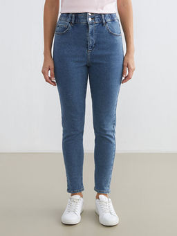 Y?ksek Bel Slim Mom Kad?n Jean Pantolon