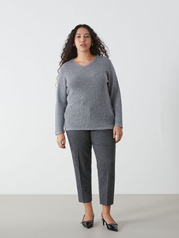 Beli Lastikli Ekose Kad?n Pantolon