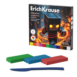 Пластилин ErichKrause "Mini Block" 12цв. 192гр. стек (65201)