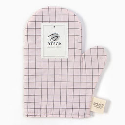 Варежка-прихватка Этель Клетка 20х28 см, 80% хл, 20% пэ, сатин 110 г/м2  фото 5