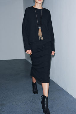 TOP SOFT MANGA LARGA / gris antracita - Zara фото 5