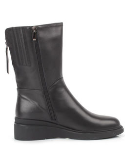 Z4212M BLACK Полусапоги зимние женские (натуральная кожа, натуральный мех) - Фабричный китай фото 12