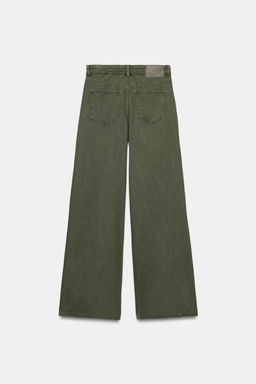 JEANS Z1975 WIDE LEG TIRO ALTO FLUIDO / Khaki - Zara фото 8