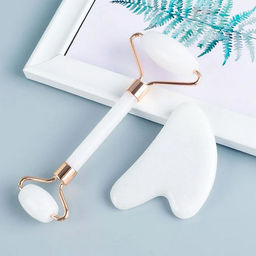 Nail Art Роликовый массажёр двусторонний, белый нефрит  фото 2