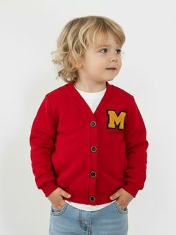 Кардиган на пуговицах 22-0748 красный