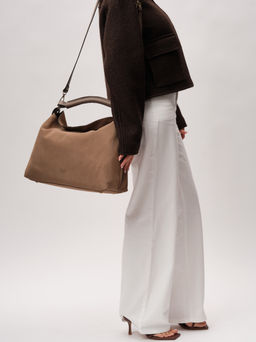 Замшевая сумка Andrea DBR 31374 серо-коричневый  фото 13