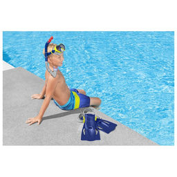 Набор для плавания Crusader Snorkel Set, маска, трубка, ласты, от 7 лет, цвет МИКС, 25046 Bestway