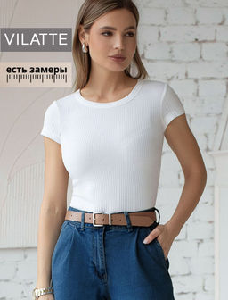 Футболка из трикотажа в широкий рубчик