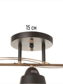 Люстра потолочная BayerLux «Кансе», 3хЕ27, 40 Вт, черно-золотой, 50×15×23 см