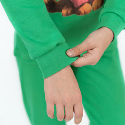 Пижама детская зеленая кошка ПЖ-1818 (152, 80)