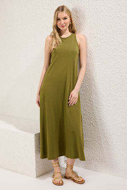 TRENDYOLMILLA Siyah Halter Yaka A Line/Can Kesim Maxi Orme Elbise TWOSS25EL00226  фото 2