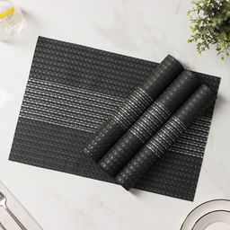 Набор салфеток сервировочных Доляна Сияние, 4 шт, 4530 см, цвет чёрный  фото 4