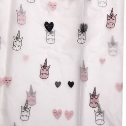 Дождевик-плащ "Единороги" с капюшоном и завязками, на кнопках 120 Мкрн 115*65см р-р M ДоброСад