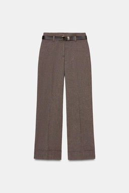 HERRINGBONE TROUSERS WITH BELT - Zara фото 14