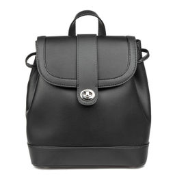 9933 black, Женский кожаный рюкзак, Barcelo Biagi