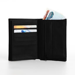 Портмоне мужское без застёжки, 3 в 1, отдел автодокументов, паспорта, карт, купюр, чёрное