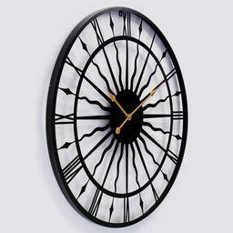 Часы настенные интерьерные «Солнце», серия: Лофт, металл, бесшумные, плавный ход, d=80 см, от батарейки 1хАА