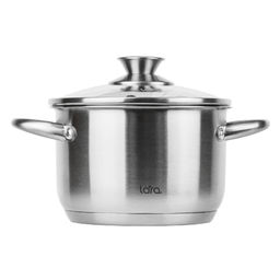 Кастрюля 6.5л, Lara LR02-270 Афина 24x14,5см капсулированное индукционное дно, стекл. крышка /LARA/