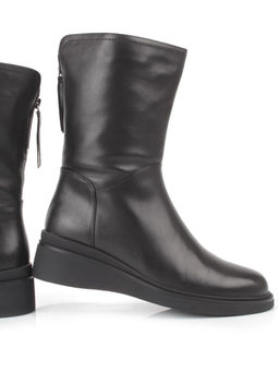 Z4212M BLACK Полусапоги зимние женские (натуральная кожа, натуральный мех) - Фабричный китай фото 14