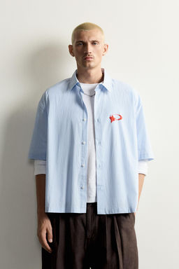 CAMISA BOXY FIT GR?FICOS ESTAMPADOS / Azul - Zara фото 2