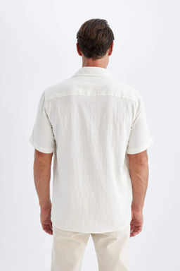 Текстурированная рубашка обычного кроя с короткими рукавами - Defacto фото 6