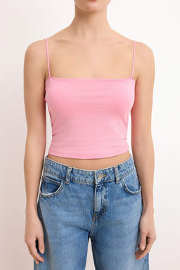 Siyah Fitted/Vucuda Oturan Ask?l? Straplez Kolsuz Pamuklu Esnek Orme Atlet TWOSS26AL00048 - Trendyolmilla фото 7