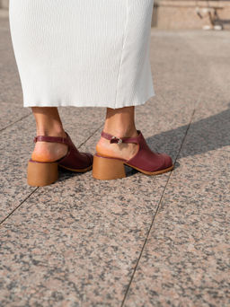 Босоножки 5133.23663be.Гнилая вишня+коричневый