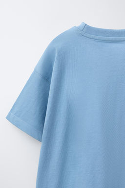 CAMISETA TEXTO RELIEVE / Azul claro - Zara фото 5