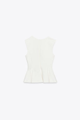 SLEEVELESS INTERLOCK PEPLUM TOP - Zara фото 6