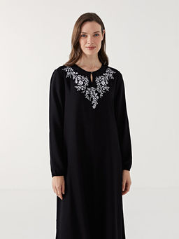 Bisiklet Yaka ?i?ekli Elbise