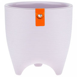 Горшок для цветов пластмассовый Де Коста 2,25л, д16см, h16см, со вставкой, на ножках, сиреневый (Россия) - Домашняя мода фото 2